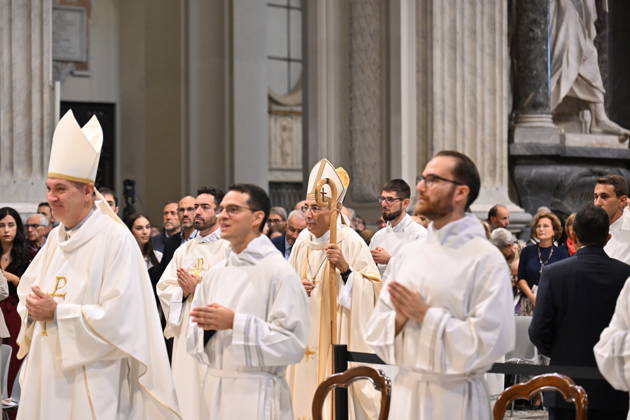 RECORD DATE NOT STATED diaconal_ordination_2026 Italy, Rome, Vatican, 2026 10 10 cardinal Baldo Reina celebrates a Mass forndiaconal ordination at st John Lateran . EDITORIAL USE ONLY - NO BOOKS Copyright: xAlessiaxGiuliani Catholicpressphotox