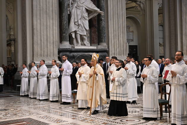 RECORD DATE NOT STATED diaconal_ordination_2026 Italy, Rome, Vatican, 2026 10 10 cardinal Baldo Reina celebrates a Mass forndiaconal ordination at st John Lateran . EDITORIAL USE ONLY - NO BOOKS Copyright: xAlessiaxGiuliani Catholicpressphotox