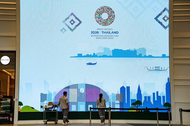 Thailand Prepares to Host 2026 IMF - World Bank Group Annual Meetings BANGKOK, THAILAND, OCTOBER 10, 2026: Promotional displays and banners for the 2026 Annual Meetings of the International Monetary Fund (IMF) and the World Bank Group are seen at the Queen Sirikit National Convention Center (QSNCC) in Bangkok, ahead of the meetings scheduled for October 12 - 18. The event will bring together international finance leaders, policymakers and representatives from member countries. Bangkok Thailand Copyright: x xWatsawatxKoktabtimx xJNAxPressx