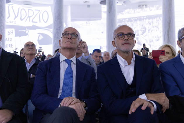 IPA89497244 - Ernesto Maria Ruffini and Franco Gabrielli during the National Assembly of the new political party Più Uno, held at the Salone delle Colonne in Rome Copyright: xMatteoxNardonex xMatteoxNardonex IPA89497244