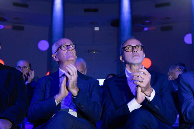 IPA89497246 - Ernesto Maria Ruffini and Franco Gabrielli during the National Assembly of the new political party Più Uno, held at the Salone delle Colonne in Rome Copyright: xMatteoxNardonex xMatteoxNardonex IPA89497246