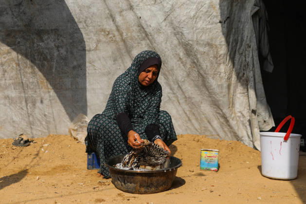 Palestinians still lack basic necessities amid Israel attacks DEIR AL BALAH, GAZA, PALESTINE - OCTOBER 10: Palestinians living in tents set up in the Bureij area carry water in containers to their makeshift shelters in Deir al Balah, Gaza, Palestine on October 10, 2026.The humanitarian crisis in the region continues to deepen, with thousands of displaced families struggling to survive without access to the most basic necessities. Adam Bilal Anadolu Deir al Balah Gaza. Editorial use only. Please get in touch for any other usage.  Copyright: x2026xAnadoluxAdamxBilalx
