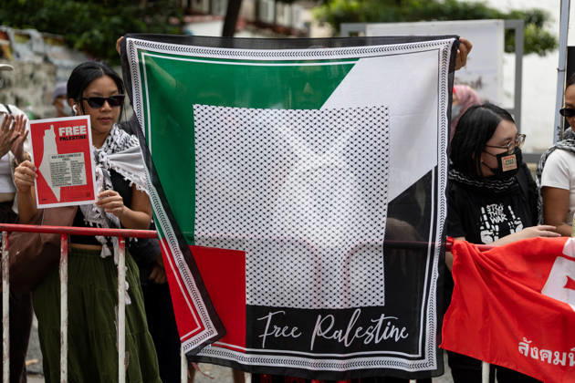 Demonstration Announced Outside Israeli Embassy in Bangkok BANGKOK, THAILAND October 10, 2026: A demonstration concerning the situation in Palestine and Lebanon was scheduled to take place outside the Embassy of Israel in Bangkok, Thailand. The event announcement listed Watermelon Wednesdays Bangkok as the organizer and scheduled the gathering from 10:00 a.m. to 12:00 p.m. local time. (Photo by Thanatchanont Jiraworathanakul Nexpher Images) Bangkok