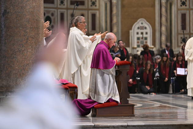 IPA89501762 - Italy, Rome, Vatican, October 10, 2026: Cardinal Baldo Reina celebrates a Mass for the ordination of deacons at St. John Lateran. Photograph by ALESSIA GIULIANI Catholic Press Photo Copyright: xx xAlessiaxGiuliani Catholipressphox IPA89501762