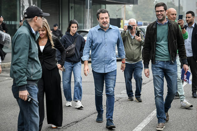 October 10, 2026, Milan, Mi, Italy: Deputy Prime Minister Matteo Salvini at the League rally Milan safer, stop social centers. Near the Lambretta Social Center, Via Rizzoli, 10 10 2026 Milan Milan Italy - ZUMAa289 20261010_zia_a289_080 Copyright: xNicolaxMarfisix xAgfx