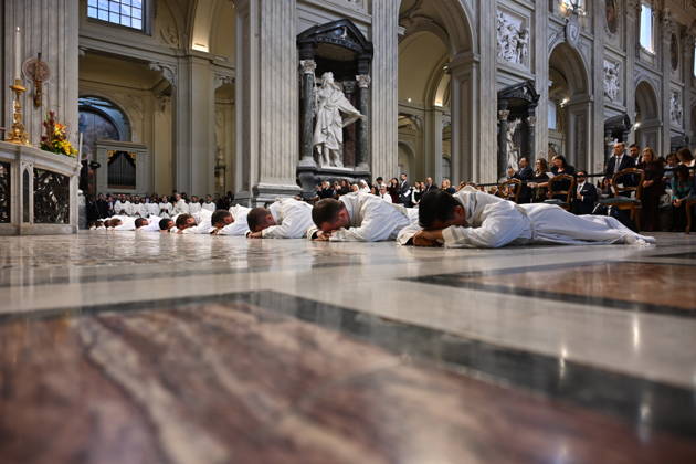 IPA89501724 - Italy, Rome, Vatican, October 10, 2026: Cardinal Baldo Reina celebrates a Mass for the ordination of deacons at St. John Lateran. Photograph by ALESSIA GIULIANI Catholic Press Photo Copyright: xx xAlessiaxGiuliani Catholipressphox IPA89501724