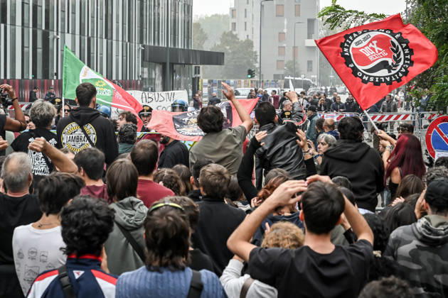 October 10, 2026, Milan, Mi, Italy: Lega Nord rally Milan safer, stop social centers. Near the Lambretta Social Center, Via Rizzoli, 10 10 2026 Milan Milan Italy  - ZUMAa289 20261010_zia_a289_074 Copyright: xNicolaxMarfisix xAgfx
