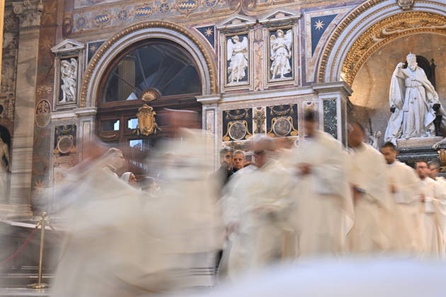 IPA89501593 - Italy, Rome, Vatican, October 10, 2026: Cardinal Baldo Reina celebrates a Mass for the ordination of deacons at St. John Lateran. Photograph by ALESSIA GIULIANI Catholic Press Photo  Copyright: xx xAlessiaxGiuliani Catholipressphox IPA89501593