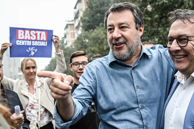 October 10, 2026, Milan, Mi, Italy: Deputy Prime Minister Matteo Salvini at the League rally Milan safer, stop social centers. Near the Lambretta Social Center, Via Rizzoli, 10 10 2026 Milan Milan Italy - ZUMAa289 20261010_zia_a289_035 Copyright: xNicolaxMarfisix xAgfx
