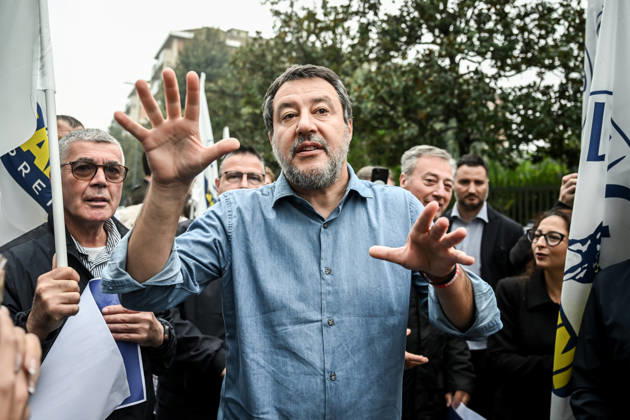 October 10, 2026, Milan, Mi, Italy: Deputy Prime Minister Matteo Salvini at the League rally Milan safer, stop social centers. Near the Lambretta Social Center, Via Rizzoli, 10 10 2026 Milan Milan Italy - ZUMAa289 20261010_zia_a289_036 Copyright: xNicolaxMarfisix xAgfx