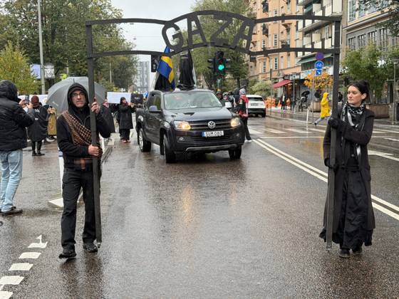 Demonstrators march in Stockholm to show solidarity with Palestinians STOCKHOLM, SWEDEN - OCTOBER 10: Demonstrators march to draw attention to the situation in Palestine and mark the third anniversary of the war in Gaza, on October 10, 2026, in Stockholm, Sweden. Atila Altuntas Anadolu Stockholm Sweden. Editorial use only. Please get in touch for any other usage.  Copyright: x2026xAnadoluxAtilaxAltuntasx