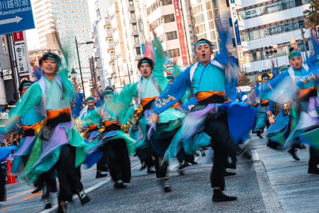 General view, October 10, 2026 - Dancers perform during the eve-of-festival events of the 27th Tokyo Yosakoi Festival in Ikebukuro, Tokyo, Japan, on October 10, 2026. Part of the Fukuro Matsuri celebrations, the event brings together yosakoi dance teams in colorful costumes for energetic performances combining traditional Japanese dance influences with contemporary music and choreography. aflo_354761332