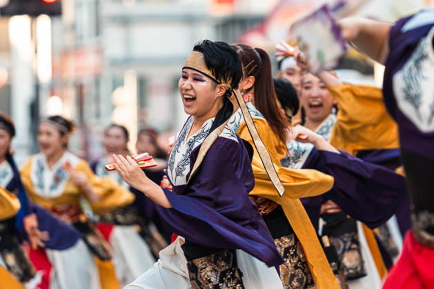 General view, October 10, 2026 - Dancers perform during the eve-of-festival events of the 27th Tokyo Yosakoi Festival in Ikebukuro, Tokyo, Japan, on October 10, 2026. Part of the Fukuro Matsuri celebrations, the event brings together yosakoi dance teams in colorful costumes for energetic performances combining traditional Japanese dance influences with contemporary music and choreography. aflo_354761365
