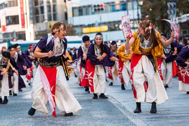 General view, October 10, 2026 - Dancers perform during the eve-of-festival events of the 27th Tokyo Yosakoi Festival in Ikebukuro, Tokyo, Japan, on October 10, 2026. Part of the Fukuro Matsuri celebrations, the event brings together yosakoi dance teams in colorful costumes for energetic performances combining traditional Japanese dance influences with contemporary music and choreography. aflo_354761372