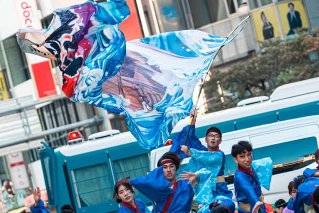General view, October 10, 2026 - Dancers perform during the eve-of-festival events of the 27th Tokyo Yosakoi Festival in Ikebukuro, Tokyo, Japan, on October 10, 2026. Part of the Fukuro Matsuri celebrations, the event brings together yosakoi dance teams in colorful costumes for energetic performances combining traditional Japanese dance influences with contemporary music and choreography. aflo_354761389