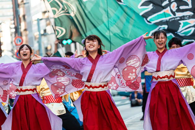 General view, October 10, 2026 - Dancers perform during the eve-of-festival events of the 27th Tokyo Yosakoi Festival in Ikebukuro, Tokyo, Japan, on October 10, 2026. Part of the Fukuro Matsuri celebrations, the event brings together yosakoi dance teams in colorful costumes for energetic performances combining traditional Japanese dance influences with contemporary music and choreography. aflo_354761416