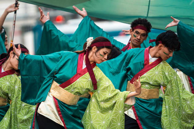 General view, October 10, 2026 - Dancers perform during the eve-of-festival events of the 27th Tokyo Yosakoi Festival in Ikebukuro, Tokyo, Japan, on October 10, 2026. Part of the Fukuro Matsuri celebrations, the event brings together yosakoi dance teams in colorful costumes for energetic performances combining traditional Japanese dance influences with contemporary music and choreography.  aflo_354761394