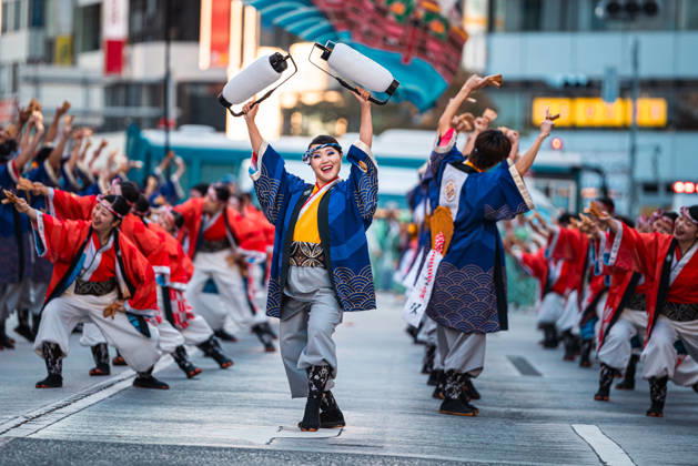General view, October 10, 2026 - Dancers perform during the eve-of-festival events of the 27th Tokyo Yosakoi Festival in Ikebukuro, Tokyo, Japan, on October 10, 2026. Part of the Fukuro Matsuri celebrations, the event brings together yosakoi dance teams in colorful costumes for energetic performances combining traditional Japanese dance influences with contemporary music and choreography.  aflo_354761438