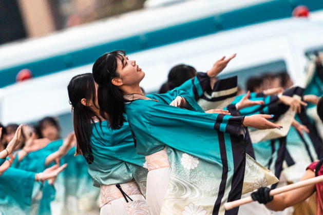 General view, October 10, 2026 - Dancers perform during the eve-of-festival events of the 27th Tokyo Yosakoi Festival in Ikebukuro, Tokyo, Japan, on October 10, 2026. Part of the Fukuro Matsuri celebrations, the event brings together yosakoi dance teams in colorful costumes for energetic performances combining traditional Japanese dance influences with contemporary music and choreography.  aflo_354761542