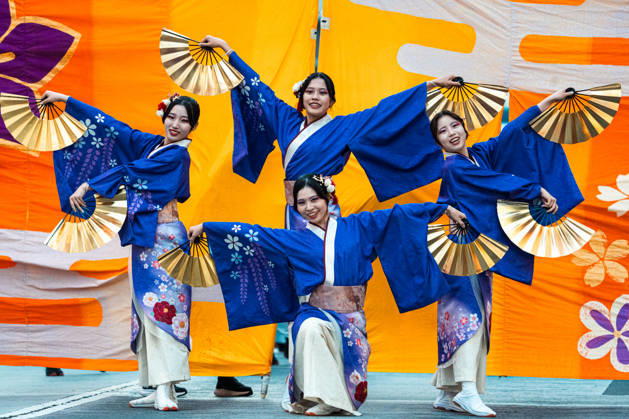 General view, October 10, 2026 - Dancers perform during the eve-of-festival events of the 27th Tokyo Yosakoi Festival in Ikebukuro, Tokyo, Japan, on October 10, 2026. Part of the Fukuro Matsuri celebrations, the event brings together yosakoi dance teams in colorful costumes for energetic performances combining traditional Japanese dance influences with contemporary music and choreography.  aflo_354761600