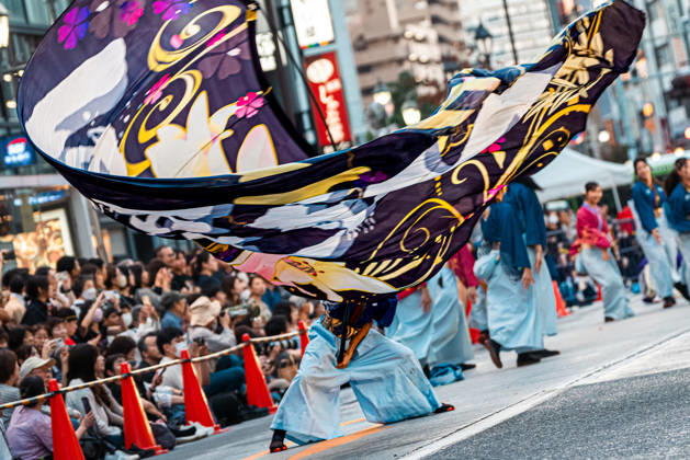General view, October 10, 2026 - Dancers perform during the eve-of-festival events of the 27th Tokyo Yosakoi Festival in Ikebukuro, Tokyo, Japan, on October 10, 2026. Part of the Fukuro Matsuri celebrations, the event brings together yosakoi dance teams in colorful costumes for energetic performances combining traditional Japanese dance influences with contemporary music and choreography.  aflo_354761606