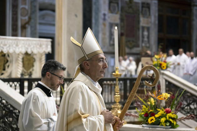 IPA89503410 - Italy, Rome, Vatican, October 10, 2026: Cardinal Baldo Reina celebrates Mass for the ordination of deacons at St. John Lateran. Photo by ALESSIA GIULIANI Catholic Press Photo  Copyright: xALESSIAxGIULIANI xCatholicxPressxPhotox xx IPA89503410
