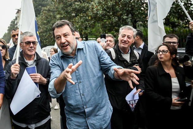 October 10, 2026, Milan, Mi, Italy: Deputy Prime Minister Matteo Salvini at the League rally Milan safer, stop social centers. Near the Lambretta Social Center, Via Rizzoli, 10 10 2026 Milan Milan Italy - ZUMAa289 20261010_zia_a289_021 Copyright: xNicolaxMarfisix xAgfx