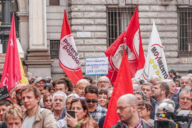 IPA89502976 - Milan, October 10, 2026 A protest organized by local No Data Centers committees to demand a halt to the construction and operation of new data centers in the province of Milan.  Copyright: xEmanuelexRobertoxDexCarlix xDecax IPA89502976