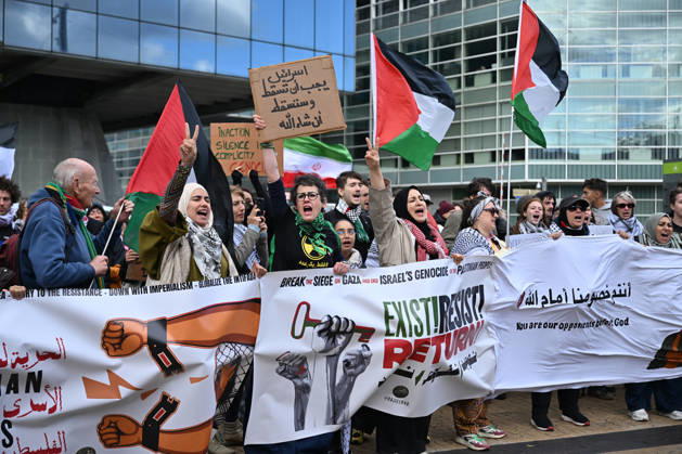 Demonstrators march in Brussels to commemorate Palestinians who lost their lives in Gaza BRUSSELS, BELGIUM - OCTOBER 10: Hundreds of demonstrators gather outside Brussels-Midi railway station before marching toward the Israeli Embassy to commemorate Palestinians who lost their lives in Gaza and call for political measures against Israel, in Brussels, Belgium, on October 10, 2026. Dursun Aydemir Anadolu Brussels Belgium. Editorial use only. Please get in touch for any other usage.  Copyright: x2026xAnadoluxDursunxAydemirx