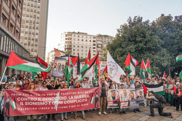 IPA89506291 - Milan, October 10, 2026, a day of national mobilization, The end of genocide is the end of Zionism, marking the third anniversary of the start of the conflict in Gaza Copyright: xEmanuelexRobertoxDexCarlix xPoolxEmadecaxEnriquezx IPA89506291