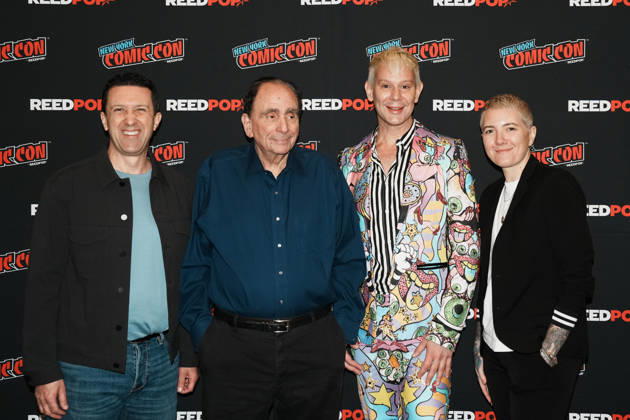 October 10, 2026, New York, New York, USA: Tubi s Chief Content Officer ADAM LEWINSON, writer R.L. STINE, drag queen and actor JIMBO and writer director JEM GARRARD stand for a photo as Tubi presents R.L. Stine s Pumpkin 2 at the 2026 NY Comic Con at the Javits Center on October 10, 2026 in New York. New York USA - ZUMAb148 20261010_zap_b148_008 Copyright: xBryanxSmithx