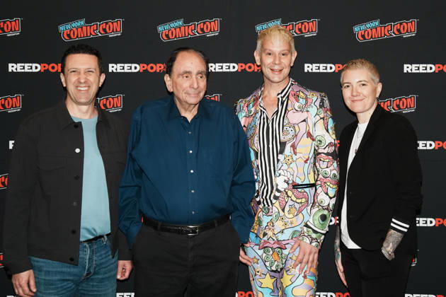 October 10, 2026, New York, New York, USA: Tubi s Chief Content Officer ADAM LEWINSON, writer R.L. STINE, drag queen and actor JIMBO and writer director JEM GARRARD stand for a photo as Tubi presents R.L. Stine s Pumpkin 2 at the 2026 NY Comic Con at the Javits Center on October 10, 2026 in New York. New York USA - ZUMAb148 20261010_zap_b148_015 Copyright: xBryanxSmithx