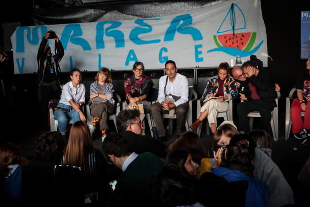 IPA89506303 - Naples, October 10, 2026: Conference at the former NATO base; Greta Thunberg in Bagnoli discussing the CPRs; and today at the march and the pro-PAL debate with Francesca Albanese (NeaPhoto Renato Esposito)  Copyright: xx xx IPA89506303