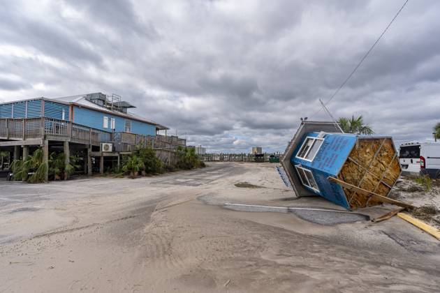 October 10, 2026, Pensacola Beach, Fl, USA: Businesses are damaged after Hurricane Isaias came ashore..Hurricane Isaias made landfall Friday, October 9 along the U.S. Gulf coast. Pensacola Beach USA  - ZUMAs197 20261010_aaa_s197_036 Copyright: xJenxGolbeckx