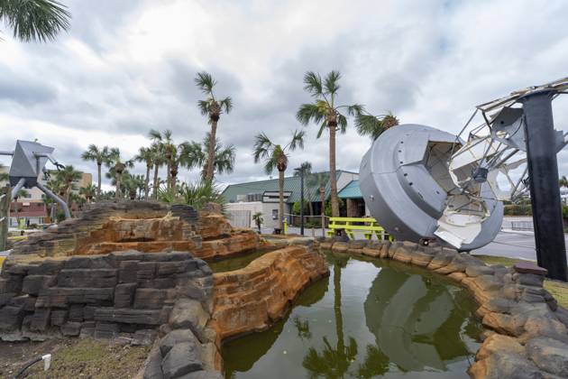 October 10, 2026, Pensacola Beach, Fl, USA: UFO s Mini Golf is damaged after Hurricane Isaias came ashore..Hurricane Isaias made landfall Friday, October 9 along the U.S. Gulf coast. Pensacola Beach USA - ZUMAs197 20261010_aaa_s197_033 Copyright: xJenxGolbeckx