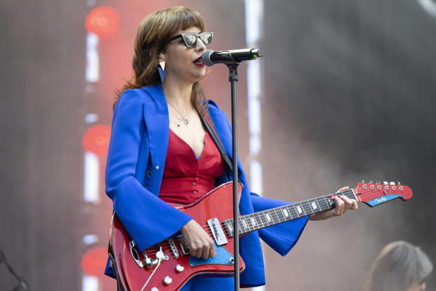 October 10, 2026, Madrid, Spain: Singer Nat Simons performs during the Hispanidad Festival 2026 concert at the Plaza de Espana. Madrid Spain  - ZUMAs197 20261010_aaa_s197_050 Copyright: xAtilanoxGarciax