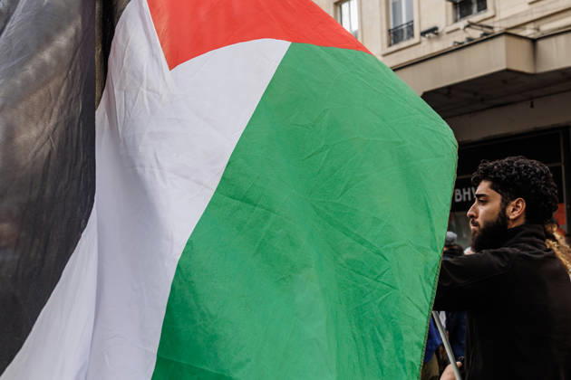 October 10, 2026: La France Insoumise has called for participation in the demonstration against the genocide in Gaza and in support of the Palestinian people. The demonstration will begin at 2 p.m. at Place de la Ro publique in Paris.  - ZUMAs287 20261010_zip_s287_013 Copyright: xSadakxSouicix