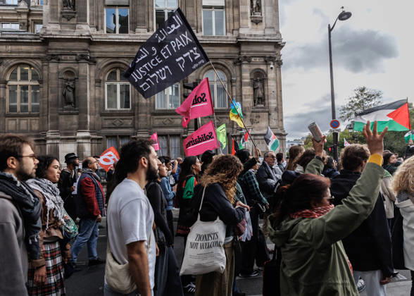 October 10, 2026: La France Insoumise has called for participation in the demonstration against the genocide in Gaza and in support of the Palestinian people. The demonstration will begin at 2 p.m. at Place de la Ro publique in Paris. - ZUMAs287 20261010_zip_s287_009 Copyright: xSadakxSouicix