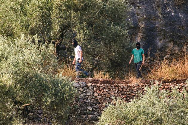October 10, 2026, Ramallah: DEIR ABU MASHÃ¢â‚¬â ¢AL, PALESTINE Ã¢â‚¬ OCTOBER 10, 2026: Palestinian farmers came under attack by Israeli settlers and Israeli forces as they headed to harvest olives on their land in Deir Abu MashÃ¢â‚¬â ¢al, northwest of Ramallah. The event marked the villageÃ¢â‚¬â ¢s first olive harvest gathering of the new season. The Palestine Red Crescent Society reported that its teams treated nine people injured during the incident. The injuries included one caused by live ammunition to the thigh, two caused by rubber-coated metal bullets, and six resulting from physical assault. One of those struck by a rubber-coated metal bullet was photojournalist Issam Al-Rimawi. The incident occurred during the annual olive harve - ZUMAq101 20261010_zna_q101_065 Copyright: xSalmanxMohsenxAlkhatibx
