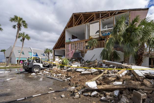 October 10, 2026, Pensacola Beach, Fl, USA: A home is partially destroyed after Hurricane Isaias came ashore..Hurricane Isaias made landfall Friday, October 9 along the U.S. Gulf coast. Pensacola Beach USA - ZUMAs197 20261010_aaa_s197_076 Copyright: xJenxGolbeckx