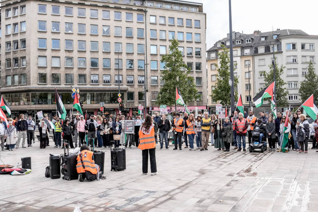 Pro-Palestine demonstration held in Luxembourg LUXEMBOURG, LUXEMBOURG - OCTOBER 10: Demonstrators gather for a pro-Palestine march organized by the Letz Act for Palestine initiative as part of a global day of action in solidarity with Palestinians in Luxembourg City, Luxembourg, on October 10, 2026. Organized in response to a call by the Global Alliance for Palestine, the march begins on Boulevard Franklin Roosevelt and proceeds towards Place de Paris, with participants calling for justice, freedom and self-determination for Palestinians. Muhammed Said Tako Anadolu Luxembourg Luxembourg. Editorial use only. Please get in touch for any other usage.  Copyright: x2026xAnadoluxMuhammedxSaidxTakox