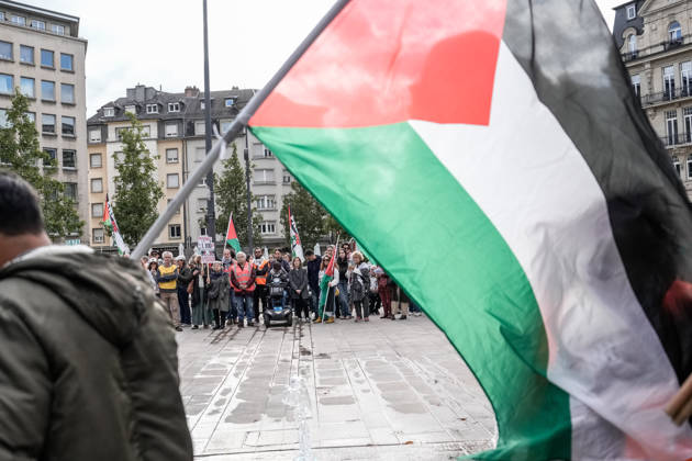 Pro-Palestine demonstration held in Luxembourg LUXEMBOURG, LUXEMBOURG - OCTOBER 10: Demonstrators gather for a pro-Palestine march organized by the Letz Act for Palestine initiative as part of a global day of action in solidarity with Palestinians in Luxembourg City, Luxembourg, on October 10, 2026. Organized in response to a call by the Global Alliance for Palestine, the march begins on Boulevard Franklin Roosevelt and proceeds towards Place de Paris, with participants calling for justice, freedom and self-determination for Palestinians. Muhammed Said Tako Anadolu Luxembourg Luxembourg. Editorial use only. Please get in touch for any other usage.  Copyright: x2026xAnadoluxMuhammedxSaidxTakox