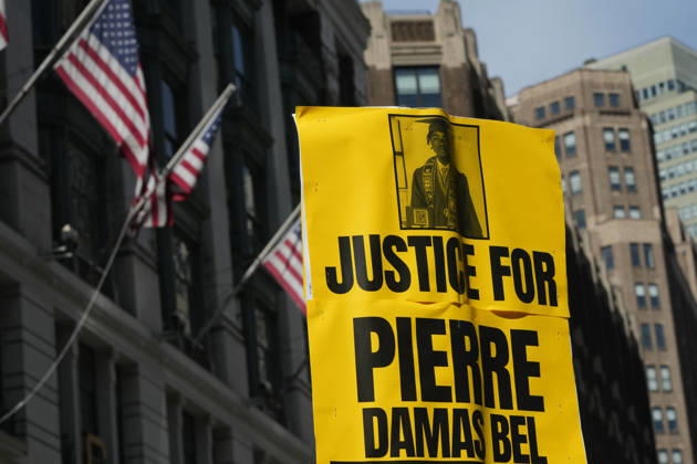 October 10, 2026, New York, New York, USA: Protesters at an anti-ICE protest in Herald Square on October 10, 2026 in New York City. Protesters take to the streets following an incident where ICE agents shot a 28-year-old-man, Oscar Belgal while he in a vehicle with his 5-year old child in the Marble Hill neighborhood in the Bronx. New York USA - ZUMAb148 20261010_zap_b148_038 Copyright: xBryanxSmithx