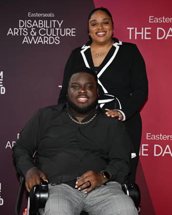 October 10, 2026, Santa Monica, California, USA: LARICE RUTLEY and VINCENT RUTLEY attend the inaugural Easterseals Disability Arts & Culture Awards DARCYS Awards red carpet. Santa Monica USA  - ZUMAb173 20261010_aap_b173_078 Copyright: xBillyxBennightx