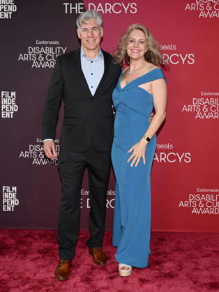 October 10, 2026, Santa Monica, California, USA: BRIAN HEATHERMAN and EILEEN GRUBBA attend the inaugural Easterseals Disability Arts & Culture Awards DARCYS Awards red carpet. Santa Monica USA  - ZUMAb173 20261010_aap_b173_104 Copyright: xBillyxBennightx