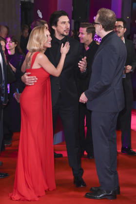 Scarlett Johansson, Adam Driver und James Gray bei der Premiere des Kinofilms Paper Tiger auf dem 70. BFI London Film Festival 2026 in der Royal Festival Hall. London, 10.10.2026