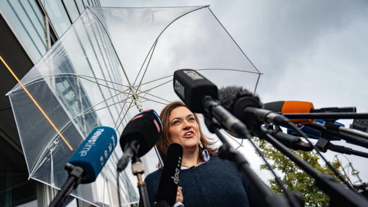 Die CDU-Generalsekretärin Franziska Hoppermann gibt zu Beginn der Klausurtagung ein Pressestatement ab;Präsidiumsklausurtagung der CDU Deutschlands in Berlin, Oktober 2026, Berlin Berlin Deutschland Konrad-Adenauer-Haus
