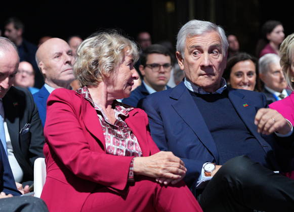 IPA89549666 - Milan, October 11, 2026, Forza Italia Event: The Optimism of Will at the East End Studios on Via Mecenate with Stefania Craxi and Antonio Tajani Copyright: xDuilioxPiaggesix xDuilioxPiaggesix IPA89549666