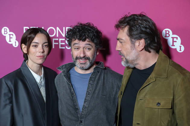 October 11, 2026, London, England, United Kingdom: VICTORIA LUENGO (L),RODRIGO SOROGOYEN (C) and JAVIER BARDEM (R) attend the premiere of Ã¢â‚¬oeThe BelovedÃ¢â‚¬Â during the 70th BFI London Film Festival at BFI IMAX in London. London United Kingdom - ZUMAa279 20261011_zsp_a279_022 Copyright: xZeynepxDemirxAslimx