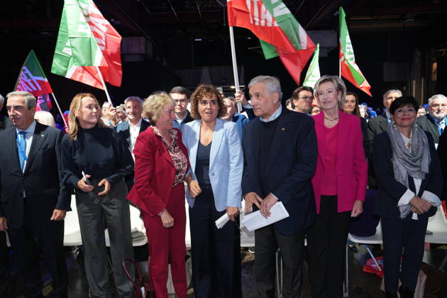 IPA89549674 - Milan, October 11, 2026, Forza Italia Event: The Optimism of Will at the East End Studios on Via Mecenate, featuring Dolors Montserrat, Antonio Tajani, Stefania Craxi, and Lettizia Moratti Copyright: xDuilioxPiaggesix xDuilioxPiaggesix IPA89549674